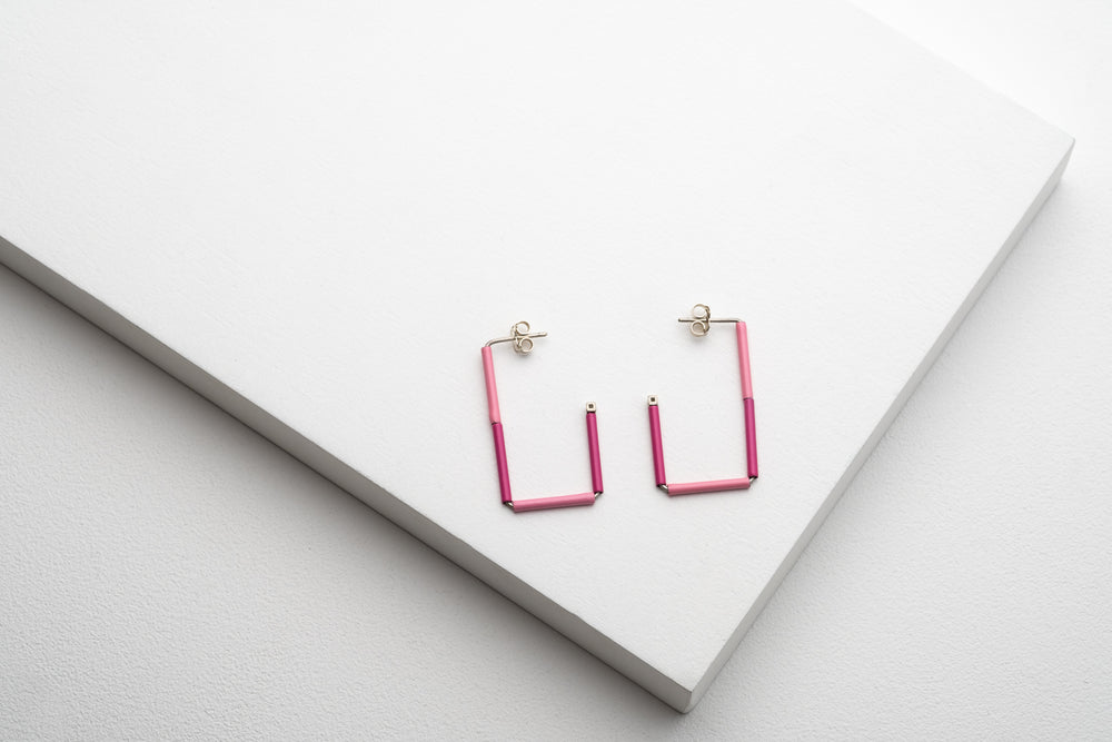 Squiggle Rectangle Studs