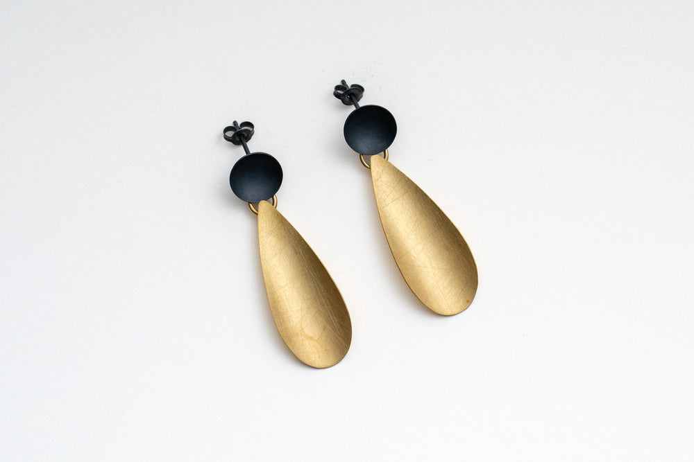 Black and Gold Drop Earrings