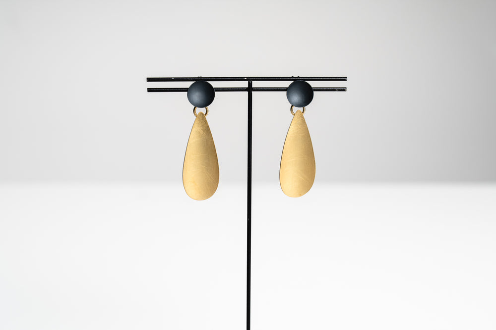Black and Gold Drop Earrings