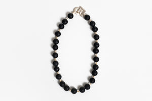 Matt Onyx Stone Bead Necklace