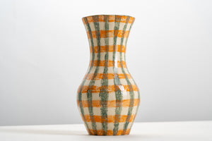 Gingham Stencil Vase