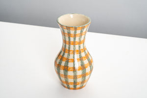 Gingham Stencil Vase