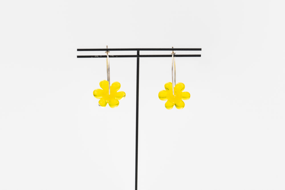 Jelly Flower Hoop Earring