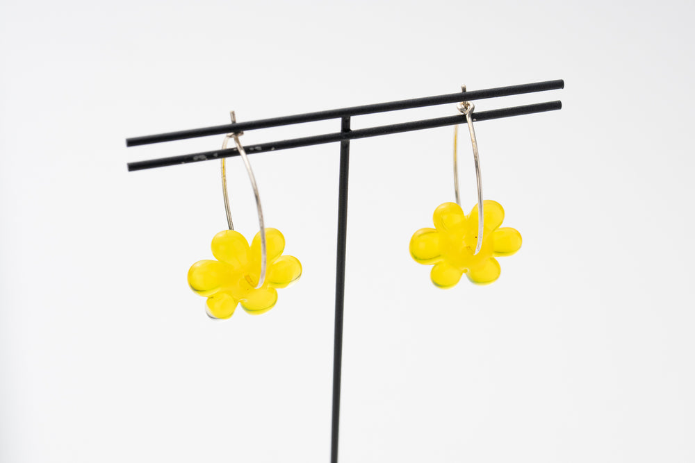 Jelly Flower Hoop Earring
