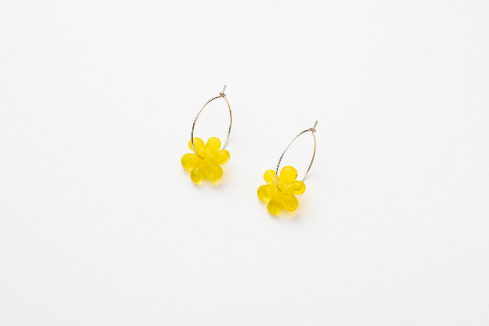 Jelly Flower Hoop Earring