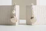Sterling Silver Scallop Shell Studs with Pearls
